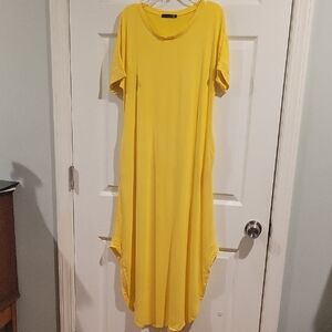 Yellow Maxi Jersey Dress